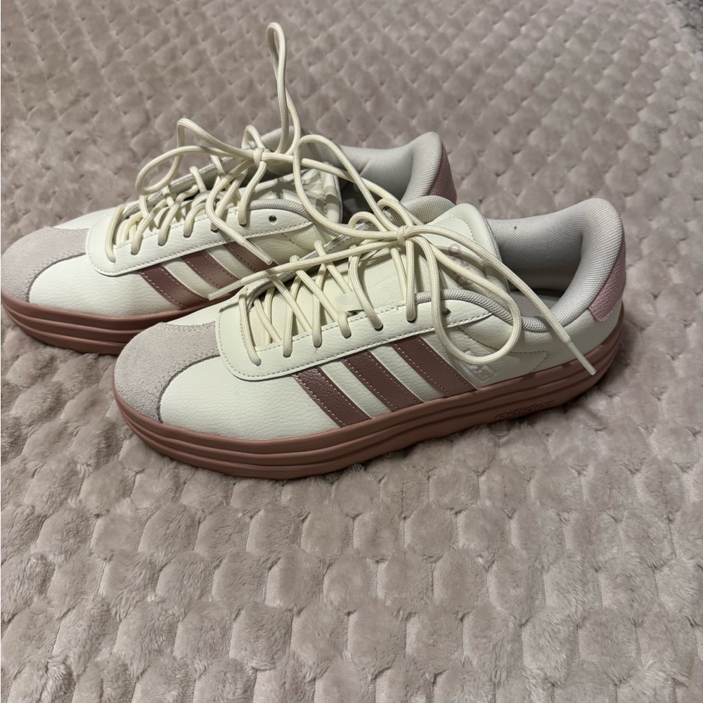 Adidas Cream and Pink Casual Sneakers